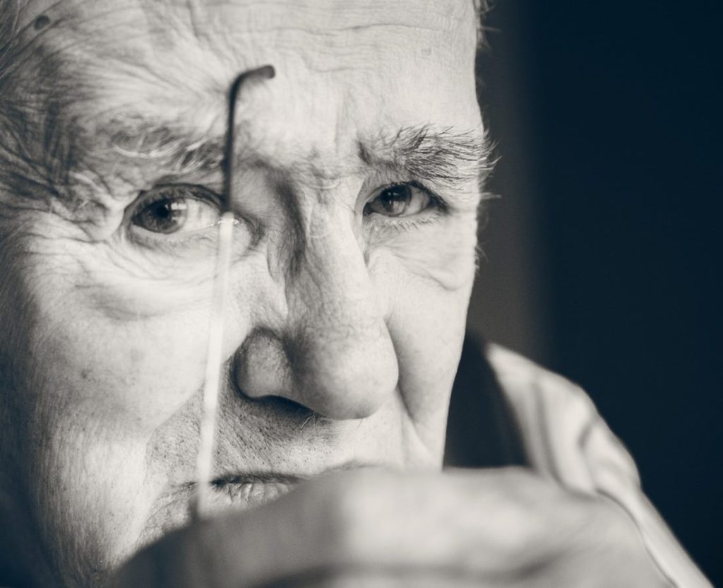 Picture of old man thinking